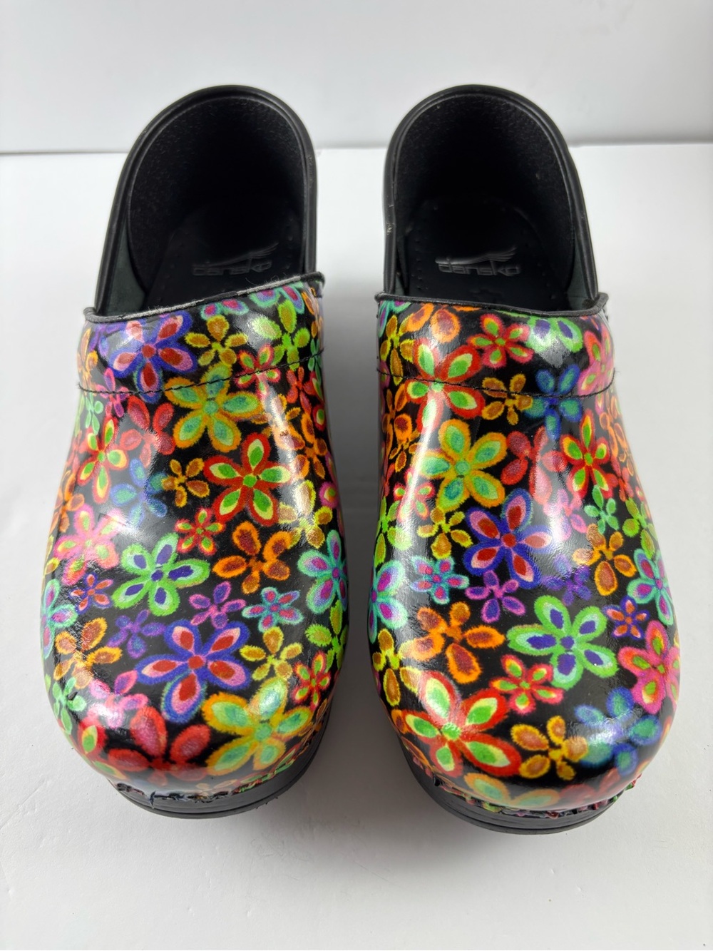 Dansko Professional Floral Multicolor Leather Clog Slip-On Women's 8.5 EU39 (A2)